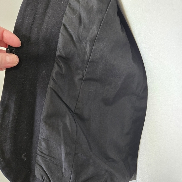 CARTONNIER ANTHROPOLGIE Olive Green Blazer With Black lapel And Ruffle. Size 2 - Picture 7 of 13